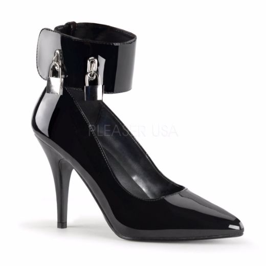 Product image of Pleaser Vanity-434 Black Patent, 4 inch (10.2 cm) Heel Court Pump Shoes