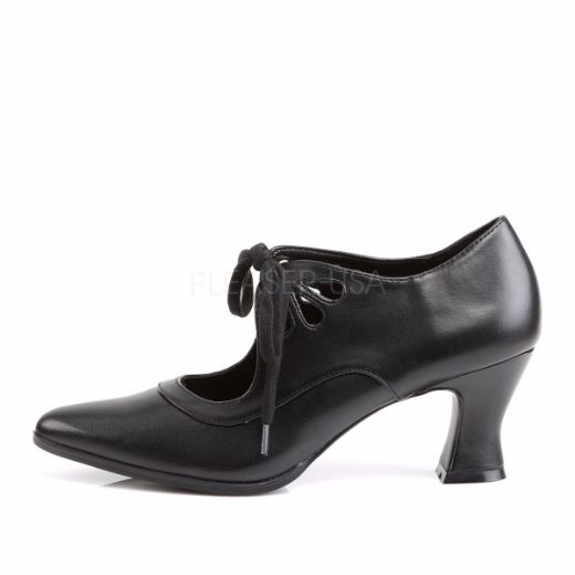 Product image of Funtasma Victorian-03 Black Pu, 2 3/4 inch (7 cm) Kitten Heel Court Pump Shoes