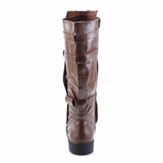 Product image of Funtasma Walker-130 Brown Pu, 1 1/4 inch (3.2 cm) Heel Knee High Boot
