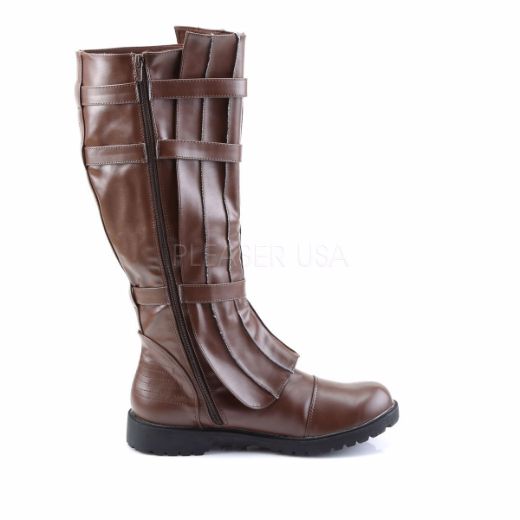 Product image of Funtasma Walker-130 Brown Pu, 1 1/4 inch (3.2 cm) Heel Knee High Boot