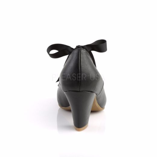 Product image of Pin Up Couture Wiggle-32 Black Faux Leather, 2 1/2 inch (6.4 cm) Cuben Heel Court Pump Shoes
