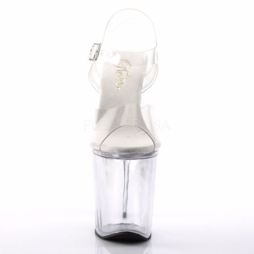 Product image of Pleaser Xtreme-808 Clear/Clear, 8 inch (20.3 cm) Heel, 4 inch (10.2 cm) Platform Sandal Shoes