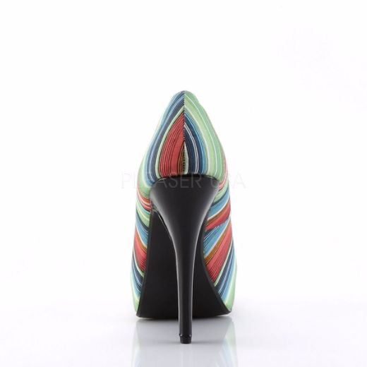 Product image of Pin Up Couture LOLITA-12 Serape Print Fabric 5 inch (12.7 cm) Heel 1 inch (2.5 cm) Hidden Platform Open Toe Pump