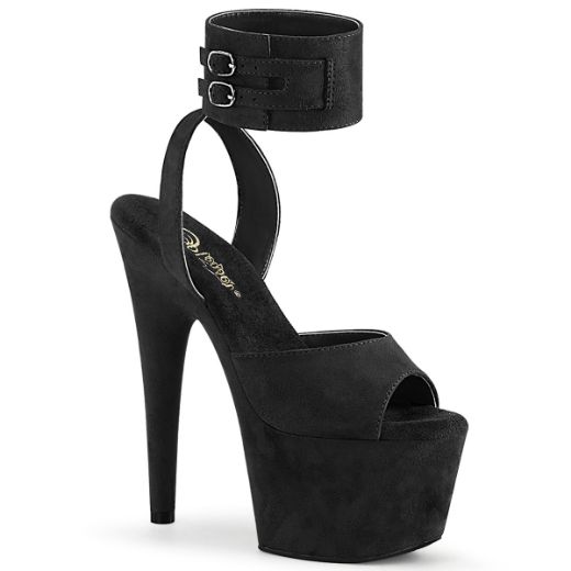 Product image of Pleaser ADORE-791FS Black Faux Suede/Black Faux Suede 7 inch (17.8 cm) Heel 2 3/4 inch (7 cm) Platform Ankle Strap Sandal Shoes