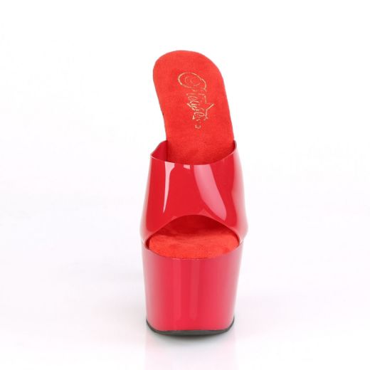 Product image of Pleaser ADORE-701N Red (Jelly-Like) Polyurethane (Pu)/Red 7 inch (17.8 cm) Heel 2 3/4 inch (7 cm) Platform Slide Slide Mule Shoes