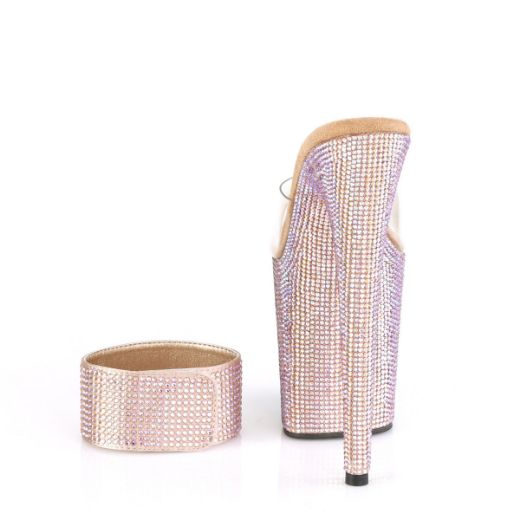 Product image of Pleaser BEJEWELED-812RS Clear/Rose Gold Multicolour Rhinestones 8 inch (20 cm) Heel 4 inch (10 cm) Platform Sandal With Rhinestones