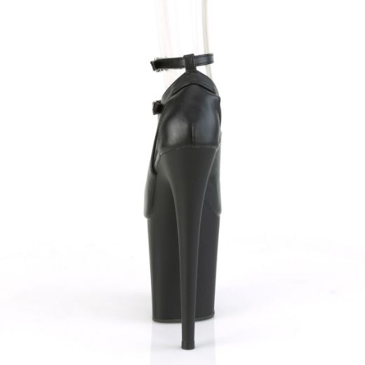 Product image of Pleaser FLAMINGO-850 Black Faux Leather/Black Matte 8 inch (20 cm) Heel 4 inch (10 cm) Platform Mary Jane Pump With Cutout Court Pump Shoes