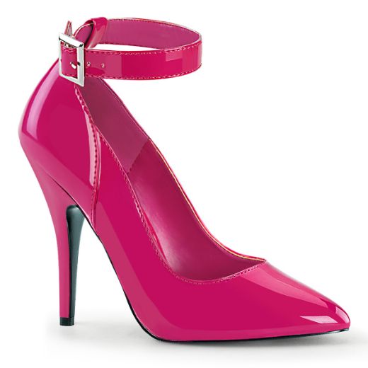 Product image of Pleaser SEDUCE-431 Hot Pink Patent 5 inch (12.7 cm) Heel Ankle Strap Pump Court Pump Shoes