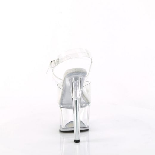 Image of Pleaser PASSION-708 Clr/Clr 7 Inch Heel 2 3/4 Inch PF Ankle Strap Sandal