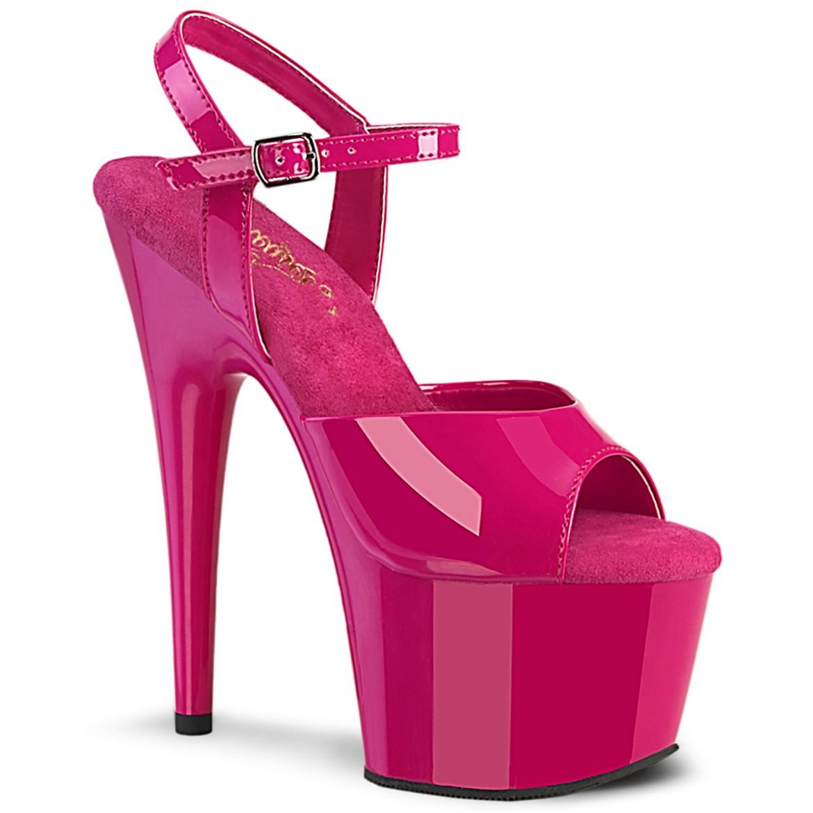 Product image of Pleaser ADORE-709 H. Pink Pat/H. Pink 7 Inch Heel 2 3/4 Inch PF Ankle Strap Sandal