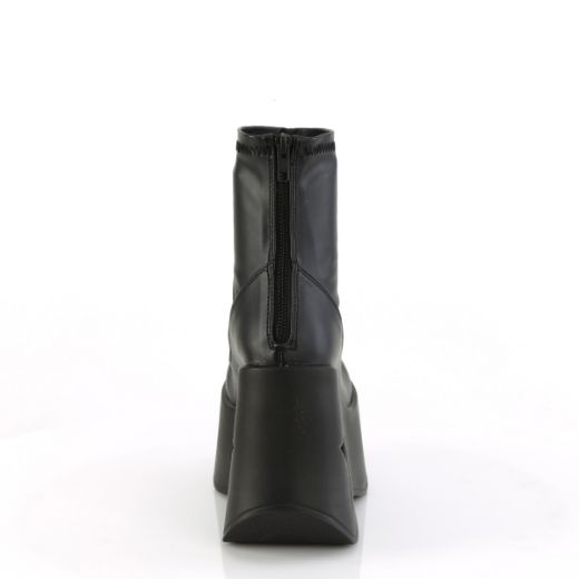 Product image of Demonia DYNAMITE-100 Blk Str Vegan Leather 5 Inch Star Cutout Platform Wedge Ankle Boot Back Zip