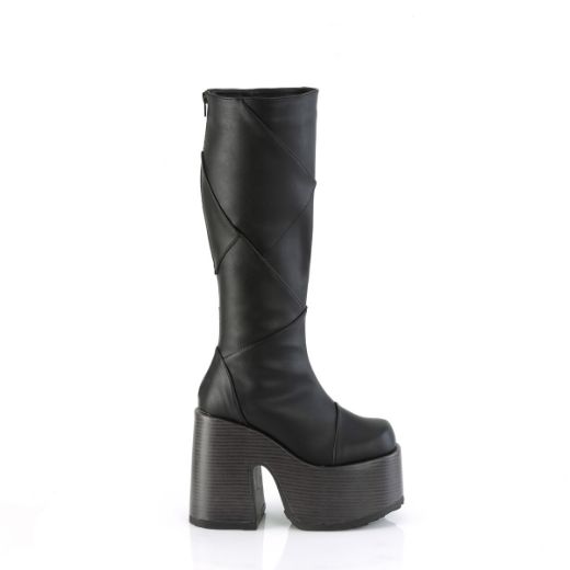 Product image of Demonia CAMEL-280 Blk Vegan Leather 5 Inch Chunky Heel 3 Inch P/F Knee High Boot Inside Zip