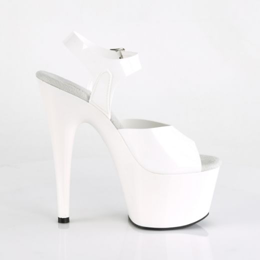 Product image of Pleaser Adore-708N White (Jelly-Like) Tpu/White, 7 inch (17.8 cm) Heel, 2 3/4 inch (7 cm) Platform Sandal Shoes
