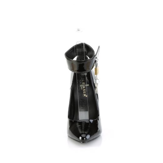 Product image of Pleaser SEDUCE-432 Blk Pat 5 Inch Heel Wide Band Ankle Cuff Pump