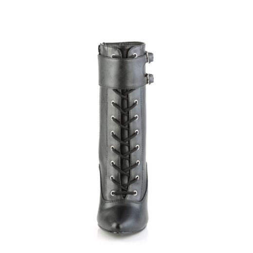 Product image of Devious DOMINA-1023 Black Faux Leather 6 inch (15.2 cm) Heel Ankle Boot Side Zip