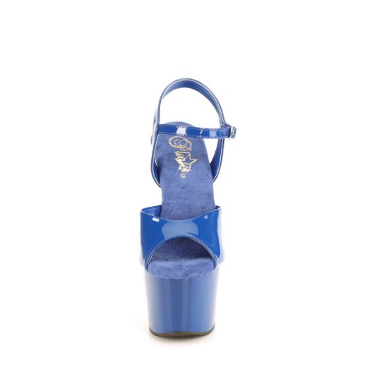 Product image of Pleaser ADORE-709 Royal Blue Pat/Royal Blue 7 Inch Heel 2 3/4 Inch PF Ankle Strap Sandal