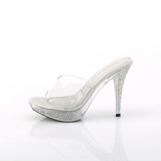 Product image of Fabulicious ELEGANT-401 Clr/Clr 4 1/2 Inch Heel 1 Inch PF Slide w/ RS