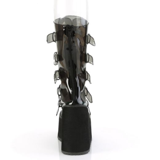 Product image of Demonia SWING-230C Smoke TPU 5 1/2 Inch PF Mid-Calf Boot w/5 Buckle Straps Back Metal Zip