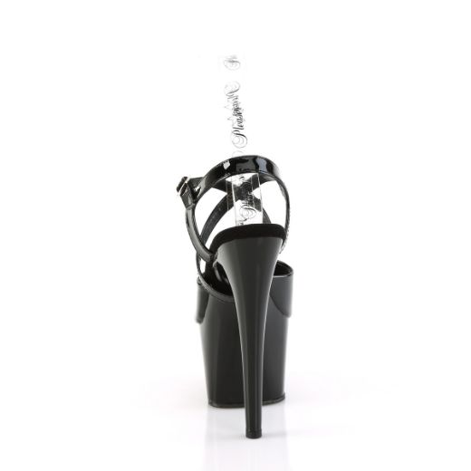Product image of Pleaser ADORE-724 Blk Pat/Blk 7 Inch Heel 2 3/4 Inch PF Peep Toe Criss Cross Strap Sandal
