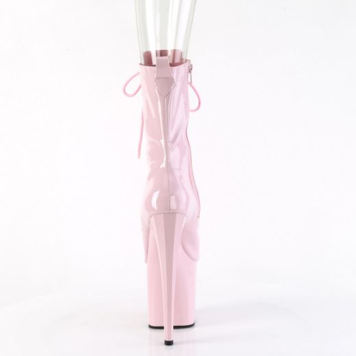 Product image of Pleaser ENCHANT-1041 B. Pink Pat/B. Pink 7 1/2 Inch Heel 3 1/2 Inch PF Peep Toe Ankle Boot Side Zip