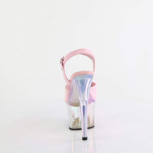 Product image of Pleaser ADORE-709HT B. Pink Holo/Holo Tinted 7 Inch Heel 2 3/4 Inch Tinted PF Ankle Strap Sandal