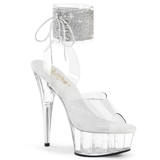 Product image of Pleaser DELIGHT-691-2RS Clr/Clr 6 Inch Heel 1 3/4 Inch PF Ankle Cuff Sandal w/RS