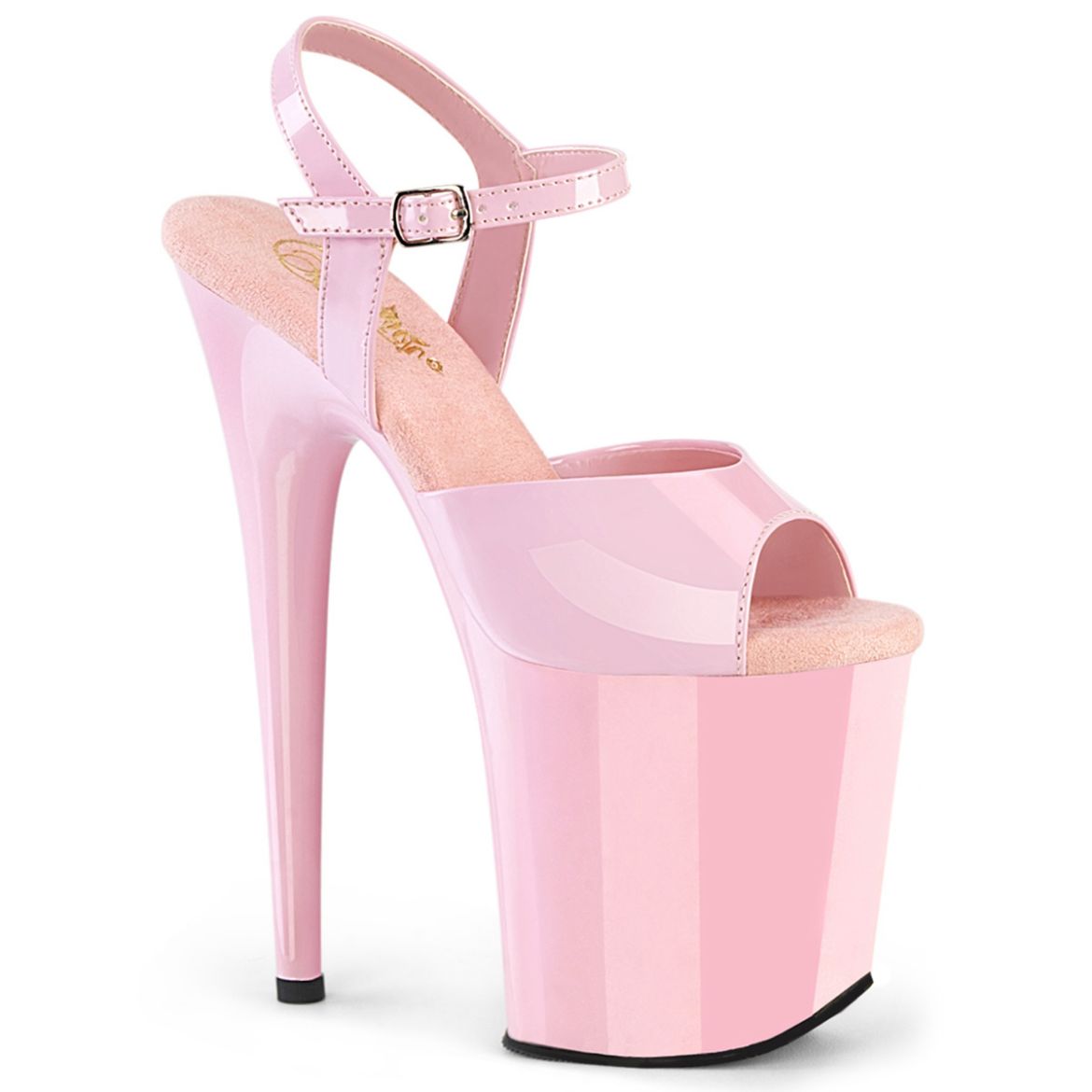 Product image of Pleaser FLAMINGO-809 B. Pink Pat/B. Pink 8 Inch Heel 4 Inch PF Ankle Strap Sandal