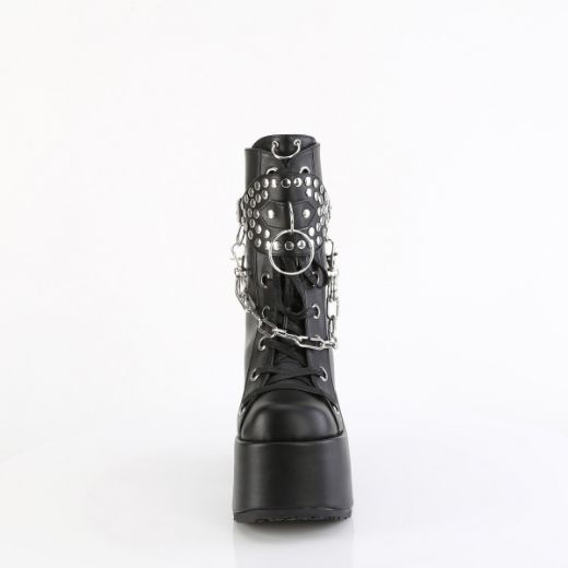 Product image of Demonia CAMEL-65 Blk Vegan Leather 5 Inch Chunky Heel 3 Inch P/F Lace-Up Mid-Calf Boot Back Zip