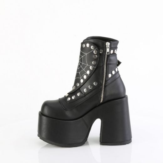 Product image of Demonia CAMEL-70 Blk Vegan Leather 5 Inch Chunky Heel 3 Inch P/F  Mid-Calf Boot Side Zip