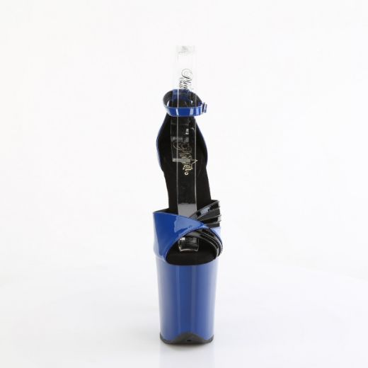 Product image of Pleaser FLAMINGO-884 Royal Blue-Blk/Royal Blue-Blk 8 Inch Heel 4 Inch PF Two Tone Close Back Ankle Strap Sandal