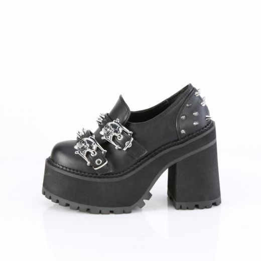 Product image of Demoniacult ASSAULT-38 Blk Vegan Leather 4 3/4 Inch Heel 2 1/4 Inch PF Loafer
