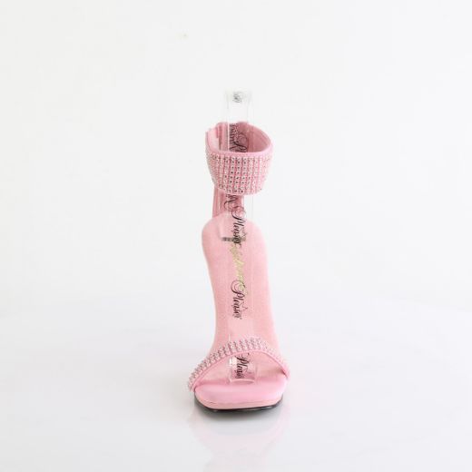 Product image of Fabulicious CHIC-40 B. Pink Faux Leather-RS/B. Pink 4 1/2 Inch Heel 1/4 Inch PF Ankle Strap Sandal w/RS Back Zip