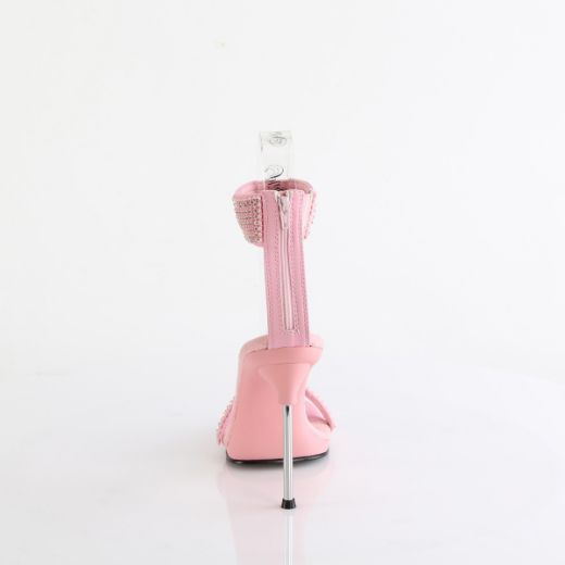 Product image of Fabulicious CHIC-40 B. Pink Faux Leather-RS/B. Pink 4 1/2 Inch Heel 1/4 Inch PF Ankle Strap Sandal w/RS Back Zip