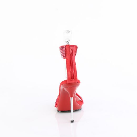 Product image of Fabulicious CHIC-40 Red Faux Leather-RS/Red 4 1/2 Inch Heel 1/4 Inch PF Ankle Strap Sandal w/RS Back Zip