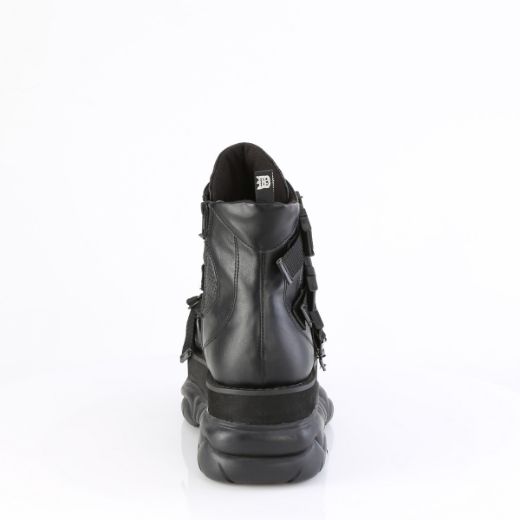 Product image of Demoniacult NEPTUNE-68 Blk Vegan Leather 3 Inch Platform Ankle Boot Inside Zip