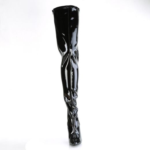 Product image of Pleaser SEDUCE-4000 Blk Str Pat 5 Inch Heel Stretch Crotch Boot Side Zip