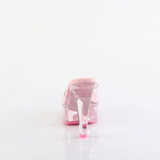 Product image of Fabulicious MARTINI-501 Clr-B. Pink/B. Pink Tinted 5 Inch Heel 1 3/4 Inch PF Slide