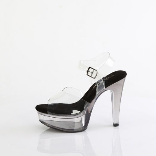 Product image of Fabulicious MARTINI-508 Clr-Blk/Smoke Tinted 5 Inch Heel 1 3/4 Inch PF Ankle Strap Sandal