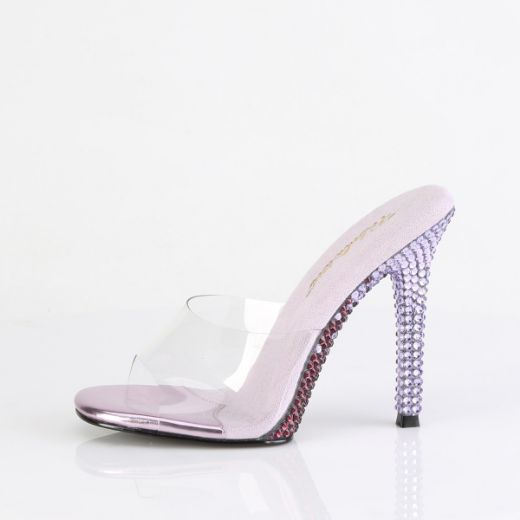 Product image of Fabulicious GALA-01DMM Clr/Lavender Multi RS 4 1/2 Inch Heel Slide w/ Two Tone RS