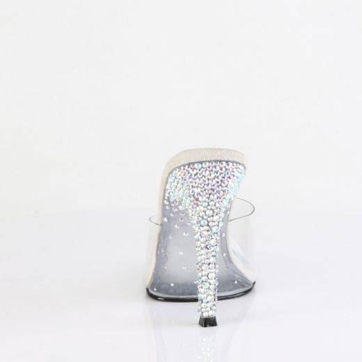 Product image of Fabulicious GALA-01DSP Clr/Slv AB RS 4 1/2 Inch Heel Slide w/RS