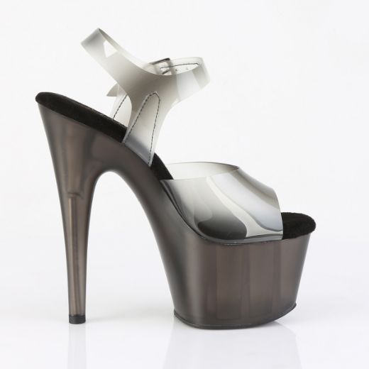 Product image of Pleaser ADORE-708N-T Blk Gradient TPU/Smoke Tinted 7 Inch Heel 2 3/4 Inch Tinted PF Ankle Strap Sandal