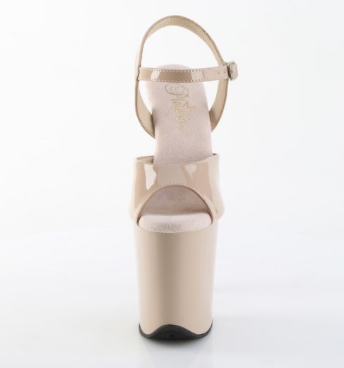 Product image of Pleaser FLAMINGO-809 Nude Pat/Nude 8 Inch Heel 4 Inch PF Ankle Strap Sandal