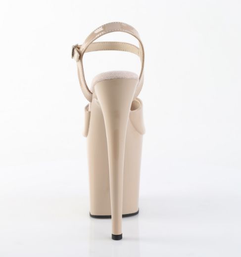 Product image of Pleaser FLAMINGO-809 Nude Pat/Nude 8 Inch Heel 4 Inch PF Ankle Strap Sandal