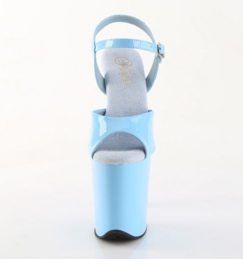 Product image of Pleaser FLAMINGO-809 B. Blue Pat/B. Blue 8 Inch Heel 4 Inch PF Ankle Strap Sandal