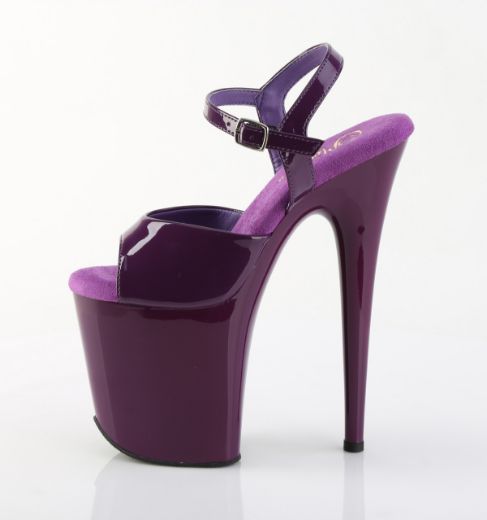 Product image of Pleaser FLAMINGO-809 Purple Pat/Purple 8 Inch Heel 4 Inch PF Ankle Strap Sandal