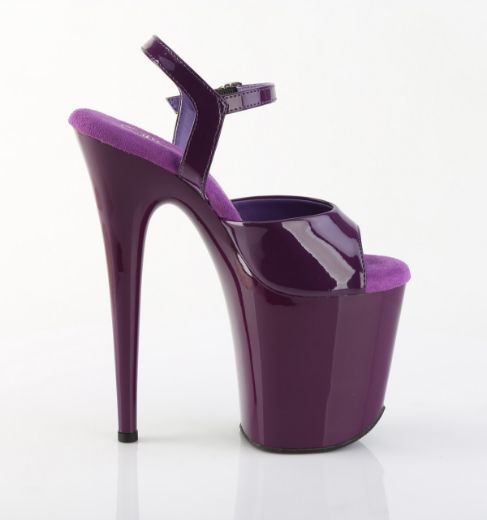 Product image of Pleaser FLAMINGO-809 Purple Pat/Purple 8 Inch Heel 4 Inch PF Ankle Strap Sandal
