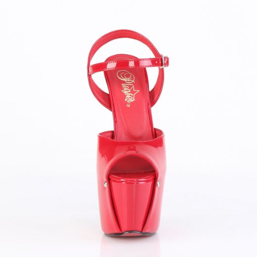 Product image of Pleaser JUBILANT-09 Red Pat 7 Inch Heel 3 Inch Concealed PF Ankle Strap Sandal