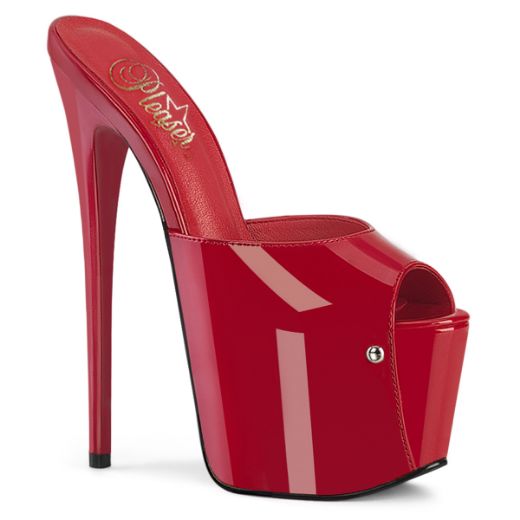 Product image of Pleaser JUBILANT-01 Red Pat 7 Inch Heel 3 InchConcealed PF Slide