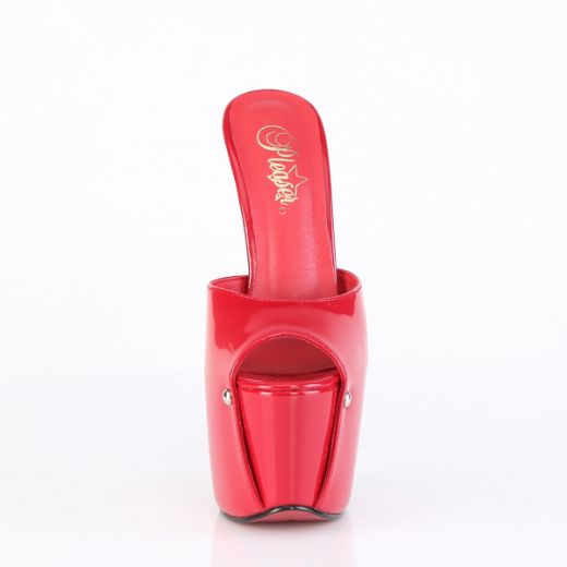 Product image of Pleaser JUBILANT-01 Red Pat 7 Inch Heel 3 InchConcealed PF Slide