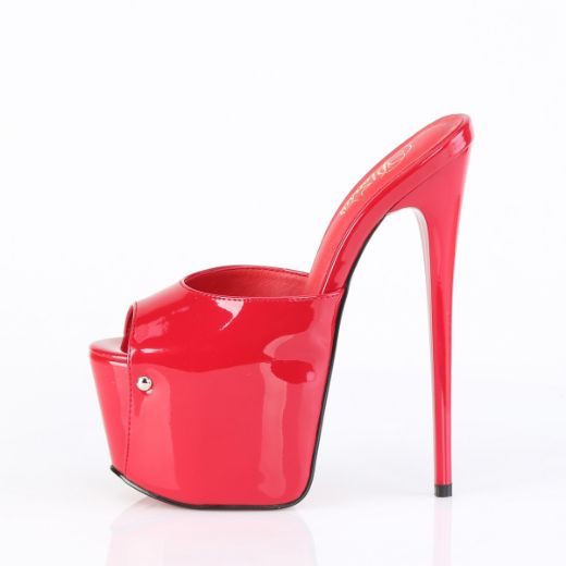 Product image of Pleaser JUBILANT-01 Red Pat 7 Inch Heel 3 InchConcealed PF Slide